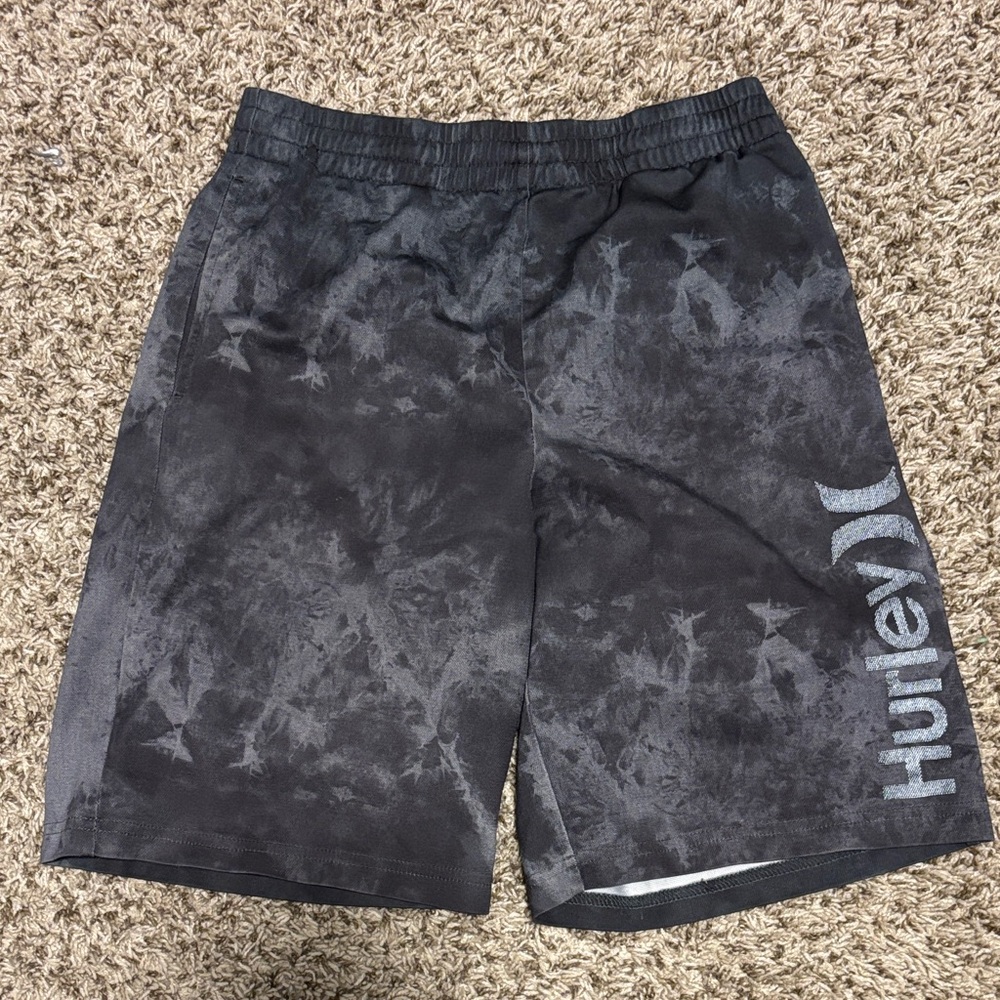Hurley Black and Gray Patterned Shorts